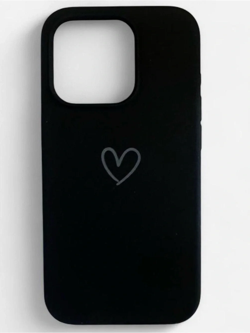 Black Heart Silicone Phone Case - iPhone 15 pro